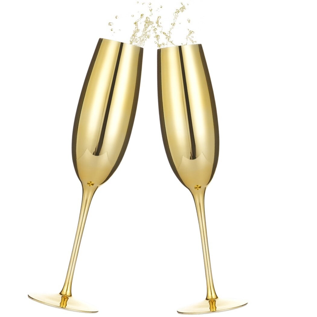 18 Flûtes De Fête Dorées - 11 Cm - Pour Noël, Mariage, Anniversaire - Accessoire Festif Et Bruyant !