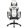 thumbnail image 4 of vidaXL Massage Gaming Chair with Footrest, Reclining, Height Adjustable, Swivel, White & Black, 4 of 7
