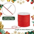 thumbnail image 2 of 400 Yards Chinese Knotting Cord Nylon Beading Thread for Kumihimo 4 Colors 1mm Nylon Beading Cord for Chinese Knotting Macramé Bracelets Christmas Jewelry Making Sewing Colorful, 2 of 7