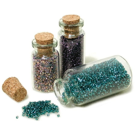 The Beadsmith Glass Bottle with Cork 1.5X.8 5ML