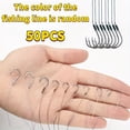 thumbnail image 3 of 50pcs Pre-tied Fishing Hooks with Leader Rigging, High Carbon Steel Hooks with PE Line, Universal Size for Freshwater Fishing, 3 of 10