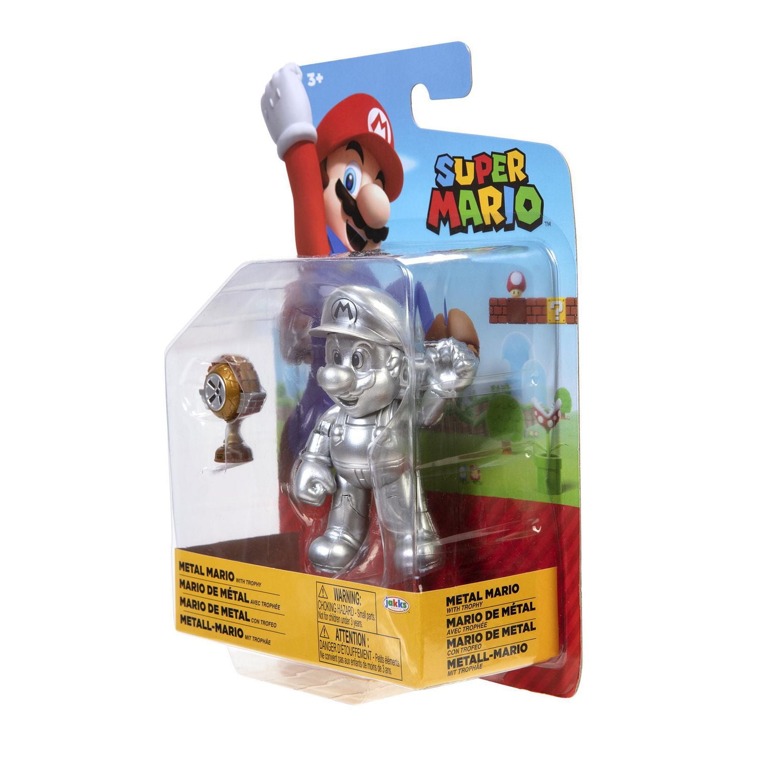 Figures 4 pouces Monde de Nintendo - Mario Métal avec Trophée