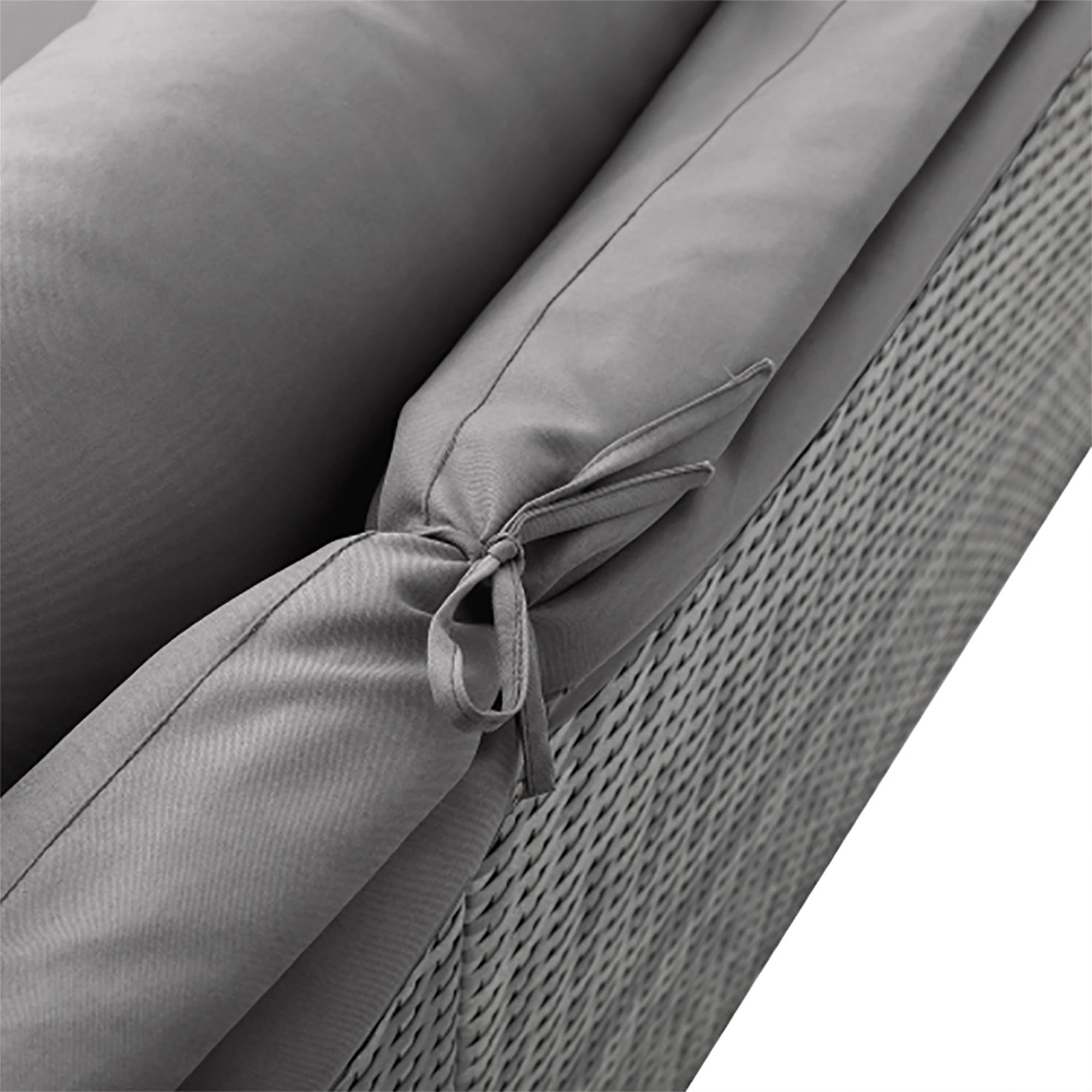 Kadyn 5 Pieces Outdoor Sectional Patio Rattan Sofa Set Rattan Daybed , PE Wicker Conversation Furniture Set w/ Canopy and Tempered Glass Side Table, Gray Kadyn 5 Pieces Outdoor Sectional Patio Rattan Sofa Set Rattan Daybed , PE Wicker Conversation Furniture Set w/ Canopy and Tempered Glass Side Table, Gray
