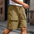 thumbnail image 2 of cllios Men's Hiking Shorts Elastic Waist Drawstring Multi Pockets Quick Dry Cargo Shorts for Camping Fishing Outdoor Coffee XL, 2 of 10