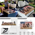 thumbnail image 4 of XYZCANDO Horse USA Flag 4pcs Golf Cart Seat Covers American Flag Golf Cart Steering Wheel Covers 2pcs Golf Cart Flags Steering Wheel Wrap Golf Cart Seat Towel Keep Seats Cool Brown, 4 of 7
