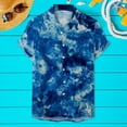thumbnail image 2 of Bjutir Men Shirts Summer Comfortable Print Short Sleeved Button Up Shirt Blue L, 2 of 3