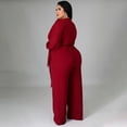 thumbnail image 3 of AURA Women Plus Size Jumpsuit Loose Fit High Waist Belted Casual Wide Leg Long Pants Outfit, 3 of 7