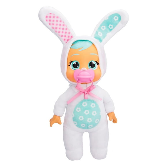 Cry Babies Tiny Cuddles Lapins Miel - Poupée de 9 Pouces, Crie de Vraies Larmes, Pyjama à Thème Lapin Blanc