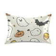 thumbnail image 7 of Yayeee Pillowcase Standard Size Set of 2 Satin Wrinkle Resistant Pillow Case, Halloween Happy Ghosts, 7 of 7