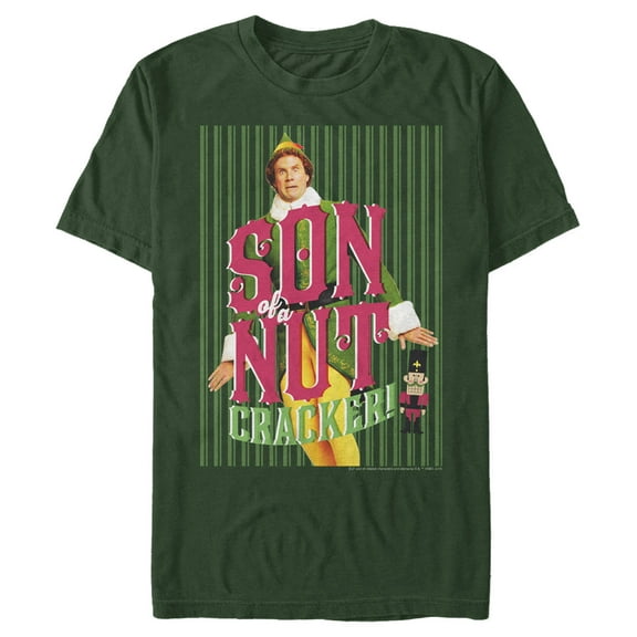 Men's Elf Buddy Son of a Nutcracker  Graphic Tee Dark Green 3X Large