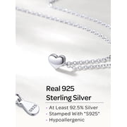 ChicSilver 925 Sterling Silver Heart Necklace for Women Tiny Small Heart Necklace for Women Endlessness Love Dainty Necklaces - 16