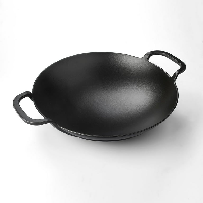 Premium Enameled Cast Iron Mini Wok Pan with Lid – olcony