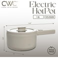 thumbnail image 6 of COOK WITH COLOR 1.6L Electric Hot Pot 700-Watt Non Stick Pot Mini Cooker, 1.6L Capacity, Sand, 6 of 6