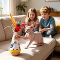 thumbnail image 6 of Wobble Tumbler Feather Cat Toy, Interactive Self-Righting Cat Teaser with Colorful Feathers, Wooden Base Cat Toy for Indoor Cats to Bat, Chase and Relieve Boredom Brown, 6 of 9