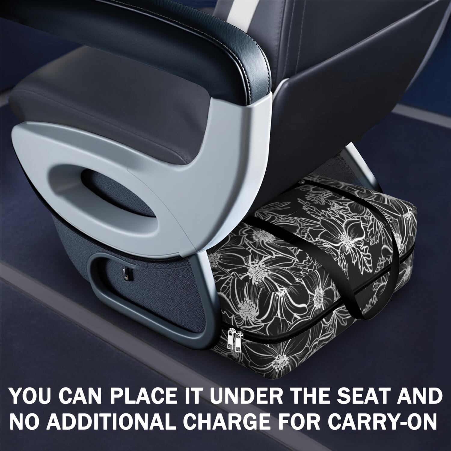 For Spirit Airlines Personal Item Bag 18x14x8 Inch, Floral Weekender Travel Bag, Foldable Travel Duffel Bag Underseat Carry on Bag with Luggage Sleeve for Women and Men 30L