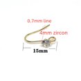 thumbnail image 4 of Pendientes de oro de 14 quilates con forma de gancho para la oreja que conservan el color, accesorios de joyería hechos a mano para evitar alergias, 4 of 5