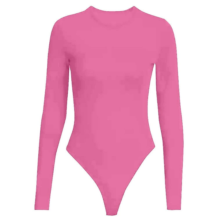 Womens Crew Neck Long Sleeve Bodysuit Comfortable Against