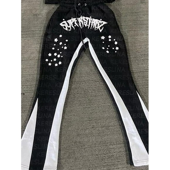 Men Women Hip Hop Spider Web Print Hoodies Sweatshirt Pants Autumn Gothic Punk Long Sleeve Loose Hooded Oversized Pullover Tops
