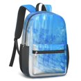 thumbnail image 4 of 17 Inch Lightweight Backpack,PVC Waterproof Oxford Fabric, Ergonomically Designed, with Large Capacity, Aurora Wave Print, 4 of 5