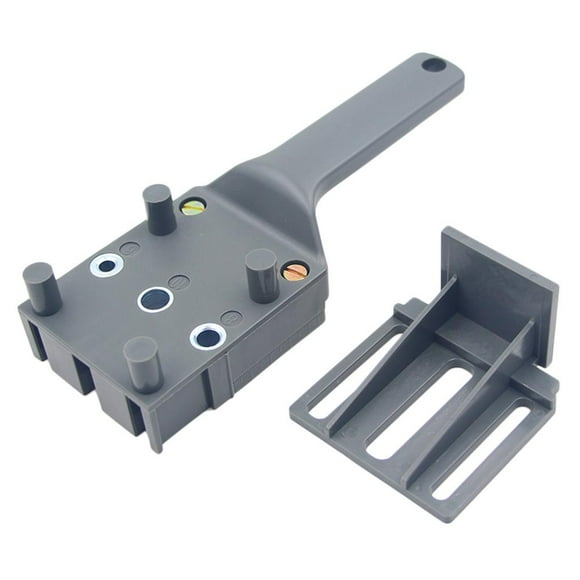 3 Pins Doweling Jig Drill Woodworking Tool Mini Plastic Dowel Joints - Gray, 195mm