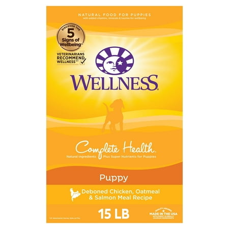 UPC: 0076344089612 | Wellness Complete Health Natural Dry Puppy Food Chicken Salmon & Oatmeal 15-Pound Bag