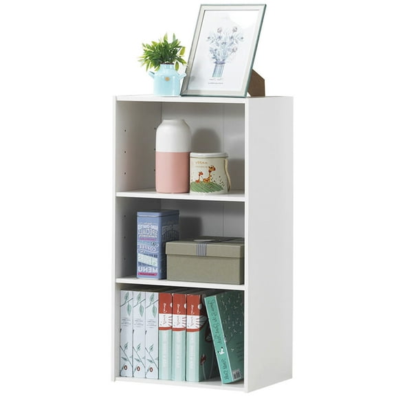 Topbuy 3-Tier Storage Cabinet Multi-functional Display Open shelf Bookcase MDF White