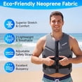 thumbnail image 3 of Gogokids Life Jacket Swim Vest for Adult Women men,Foldable Buoyancy Vest with Dual Buckle,Float Jacket for Boating,Kayaking,Swimming,Paddle and Fishing, 3 of 9