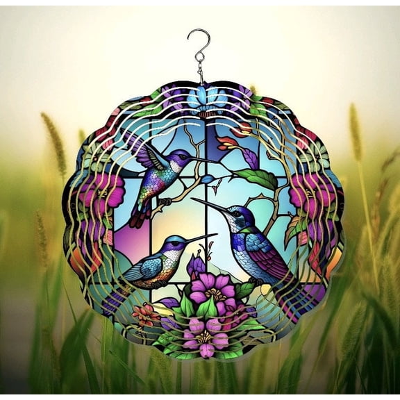 3D Hummingbird Wind Spinner, Vibrant Kinetic Lawn & Patio Decoration