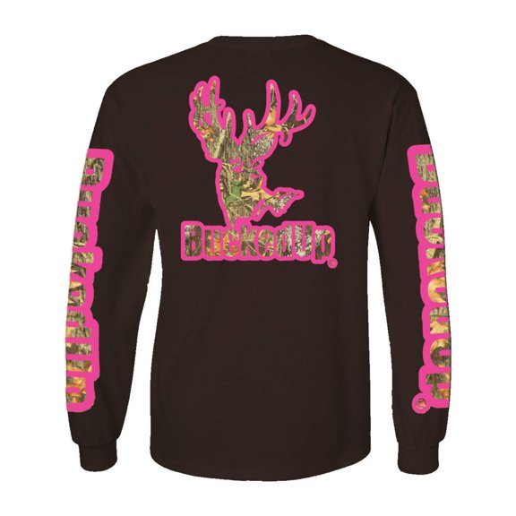 Long Sleeve Chocolate with Pink Camo BuckedUp® Logo