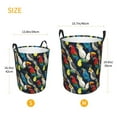 thumbnail image 3 of Rateoe Parrot Pattern Round Laundry Hamper Basket, Tall Hamper Basket for Blanket Storage, Nursery Clothes Hamper for Laundry in Bedroom and College Dorm-Small, 3 of 6