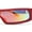 Red - Rusta Mirror, variant on Monolens Narrow Shield Cyclops Wrap Robotic Plastic Sunglasses Red - Rusta Mirror