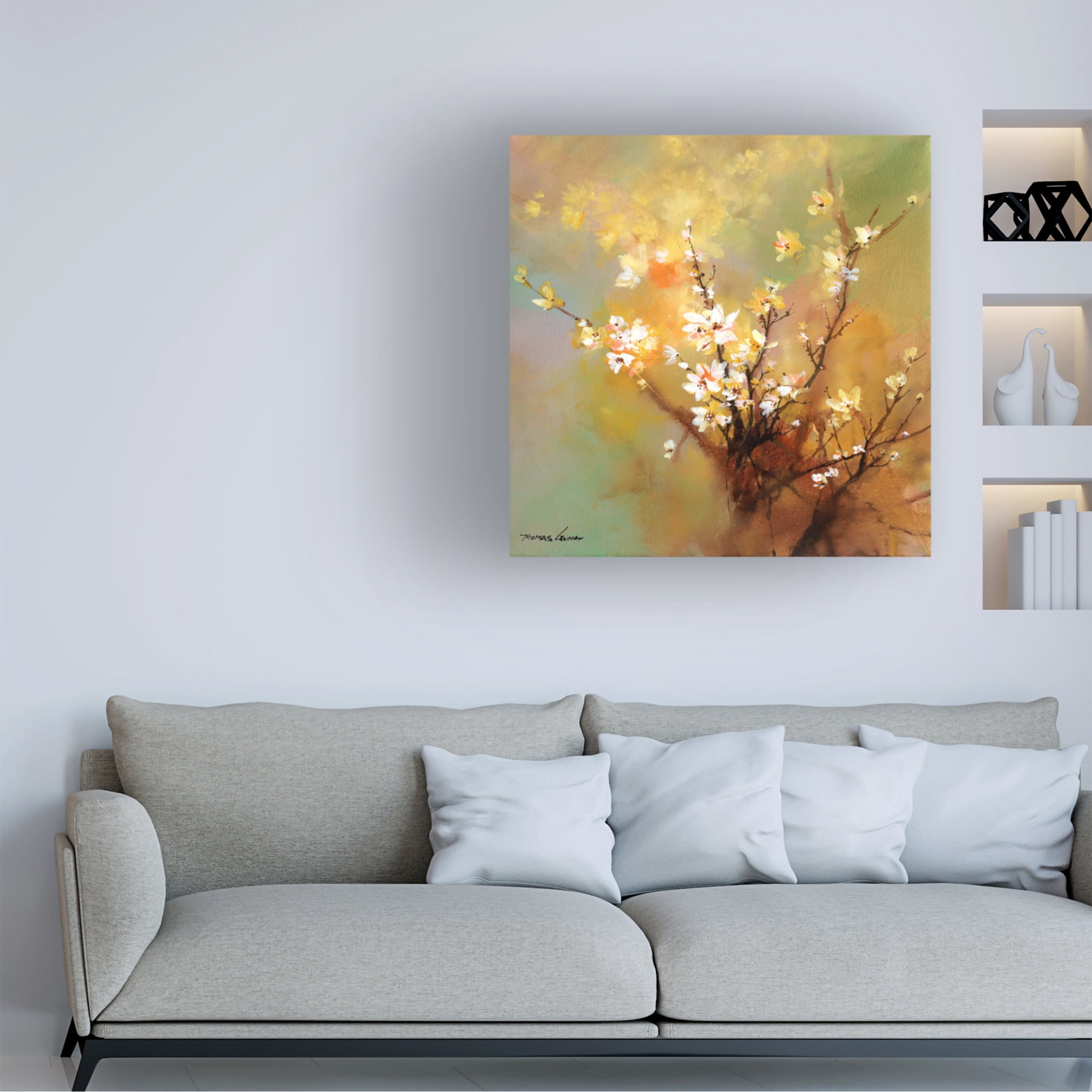 Canvas Wall Art - Thomas Leung 'Flower In Dream' Wall Art for Living Room, Bedroom, or Office Décor by Trademark Fine Art - 18 x 18 Inches