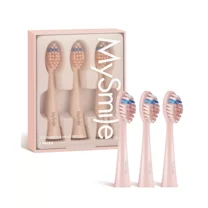 MySmile DY156 Sonic Electric Toothbrush Replace Heads for Adults, 3Pcs Enamel Safe Toothbrush Heads, Pink