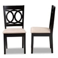 thumbnail image 3 of Set of 2 Baxton Studio Lenoir Sand Upholstered Espresso Wood Dining Chairs, 3 of 7