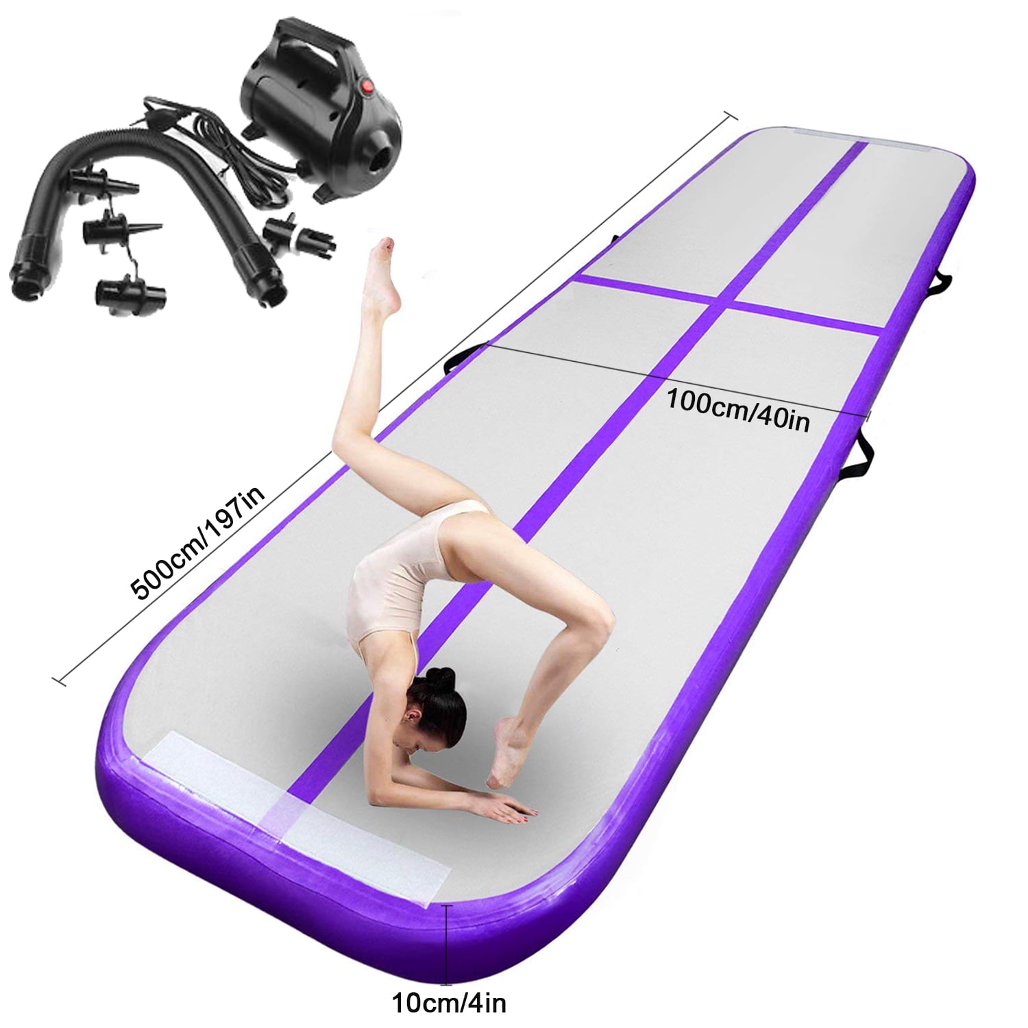Fbsport 3-8m Inflatable Air Track Gymnastics Yoga Tumbling Mat Training+Pump 