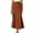 01-Brown, variant on Idoravan Women's Basic Versatile Skirt Fashion Women Print Casual Ruched Ruffles Pocket Elastic Waist Bohemian Style Skirts