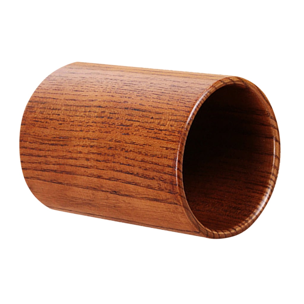 Round Wood Utensil Storage Holder Kitchen Wooden Cutlery Decor Jar 15x8.7cm