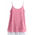 thumbnail image 4 of OGLCCG Womens Camisole Tank Tops Causal Cotton Linen V-Neck Sleeveless Tops Lightweight Summer Loose Fit Spaghetti Strap Cami Shirts,S,Pink, 4 of 8
