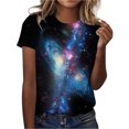 thumbnail image 2 of LUOGENLI T-shirts pour Femmes T-shirts à Col Rond Étoile Mode Décontractée Imprimé Manches Courtes T-shirts Graphiques Vêtements d'Été T-shirts Graphiques Pâques Noir m, 2 of 4