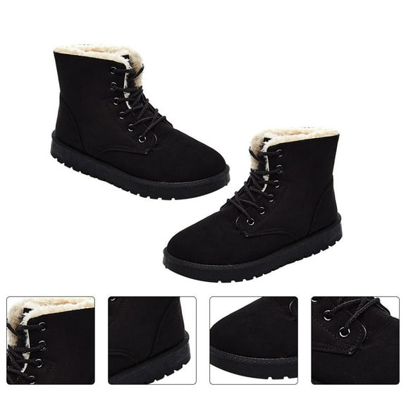 MUSEYA 1 Pair Compact and Lightweight Boots Winter Women Ankle Boots Black Rubber