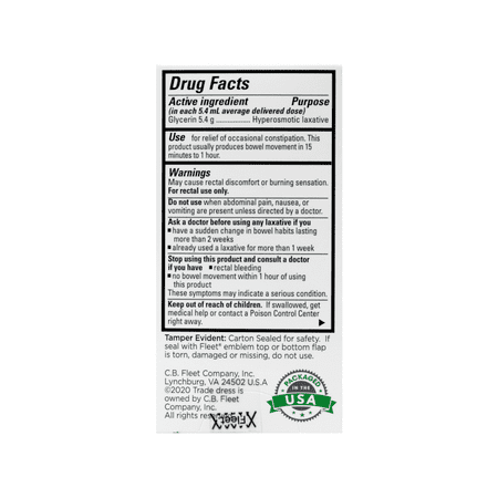 Fleet Liquid Glycerin Suppositories Laxative, Gentle Glide Tip, 4ct, 3-Pack