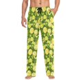 thumbnail image 5 of Green Lemon with Leaves joogoo Men's Pajama Pants Cotton Long Sleepwear Lounge Pants M, 5 of 7