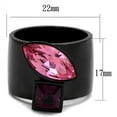 thumbnail image 3 of Womens Black Ring Rose Pink Anillo Para Mujer Stainless Steel Ring with Top Grade Crystal in Rose Athena, 3 of 4