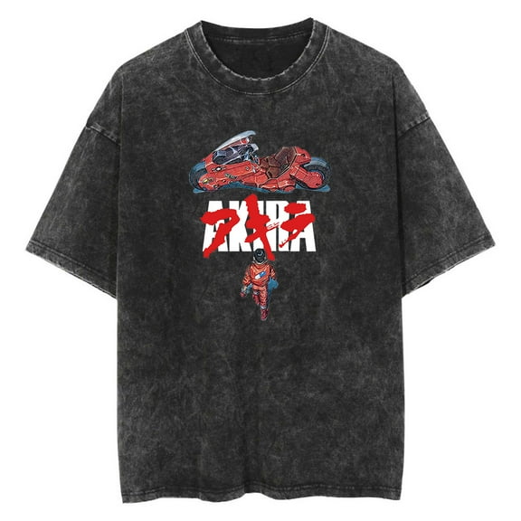 Anime Akira Washed Vintage T-Shirt Merch Casual Short Sleeved T Shirt Unisex TShirt