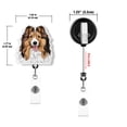 thumbnail image 3 of WIRESTER Acrylic Reel ID Holder Belt Clip Badge Retractable with Alligator Clip for Office Worker, Medical Staffs, Nurse, Doctor, Teacher, Student - Sable Sheltie Shetland Sheep Dog, 3 of 5