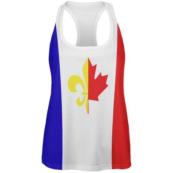 French Canadian Flag All Over Womens Work Out Tank Top Multi SM