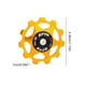 thumbnail image 2 of Desviador trasero 11T rueda jockey de bicicleta 4mm 5mm 6mm polea de rodamiento dorado, 2 of 4