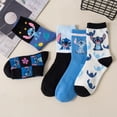 thumbnail image 4 of 1/5 pares de calcetines de algodón con dibujos animados de Disney Stitch para mujer, cómodos, de Anime Stich, informales, divertidos, cálidos, para dormir, regalo, 4 of 4