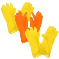 SWETRACE 3 Pairs of Rubber Cleaning Gloves for Home Use Latex Oil Resistant Assorted Color