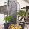 thumbnail image 5 of 4 Pack Metal Garden Trellis 86.7" x 19.7" Rustproof Trellis for Climbing Plants Outdoor Flower Support Black, 5 of 6